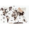 Nástěnné mapy Dřevěná mapa světa na stěnu, 3D Barva: Šedá, Velikost: S
