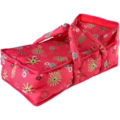 Teddies Korbička přenosná pro panenky látka 21x40x18cm v sáčku – Hledejceny.cz