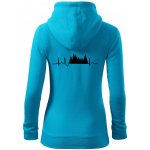 EKG les dámská mikina trendy zipper s kapucí Světlý tyrkys – Zboží Dáma