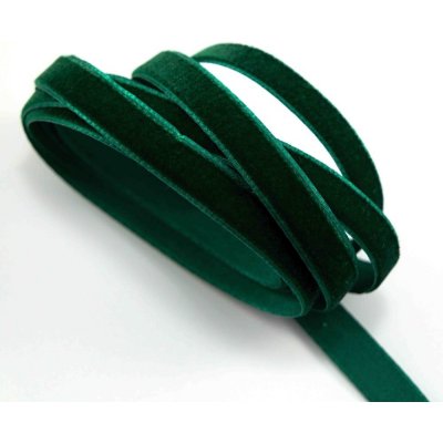 Sametová stuha - tmavě zelená - šířka 1 cm – Zboží Dáma
