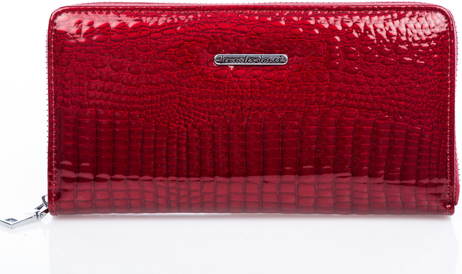 Jennifer Jones Velká dámská kožená peněženka na zip 5247 2 červená