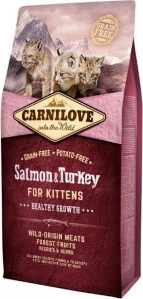 Carnilove CAT bez obilovin pro zdravý růst koťat s lososem a krocanem 6 kg