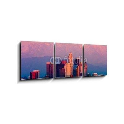 Obraz 3D třídílný - 150 x 50 cm - Los Angeles at sunset Los Angeles při západu slunce – Zbozi.Blesk.cz