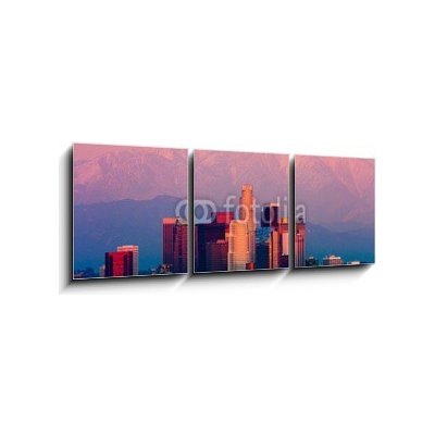 Obraz 3D třídílný - 150 x 50 cm - Los Angeles at sunset Los Angeles při západu slunce – Hledejceny.cz