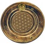 Mani Bhadra stojánek na vonné tyčinky a kužely Květ života 10 cm – Zboží Dáma