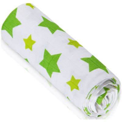 T-TOMI Bambusová osuška green stars / zelené hvězdičky – Zboží Mobilmania