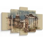 Obraz - Forum Romanum, Řím, Itálie, pětidílný 150x105 cm – Hledejceny.cz