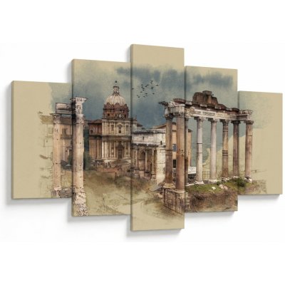 Obraz - Forum Romanum, Řím, Itálie, pětidílný 150x105 cm – Hledejceny.cz