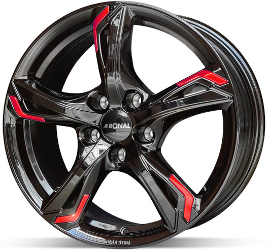 Ronal R62 7,5x18 5x112 ET51 gloss black red