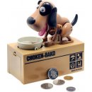 Pokladnička na mince hladový pes hnědý