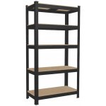 Tvujregal Kovový Economy 180 x 90 x 30 cm 5 polic lakovaný černý – Zboží Dáma