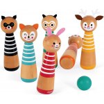 Bigjigs Toys Kuželky lesní zvířátka – Zboží Mobilmania