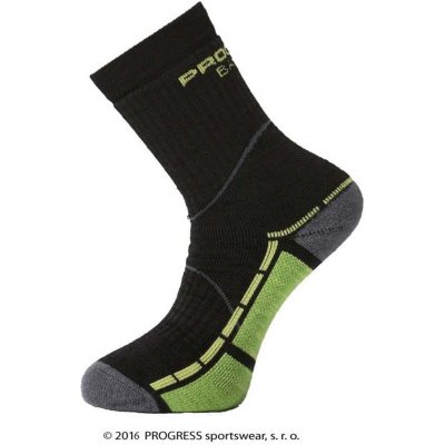 Progress TRAIL BAMBOO turistické ponožky s bambusem černá zelená – Zboží Mobilmania