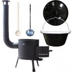 Perfect Home kotlík na guláš smalt 30 speciální žáruvzdorná kotlina Plus 600 °C 45 cm poklice smalt 50 cm naběračka 350 ml a vařečka 50 cm SUPER PARTY – Hledejceny.cz