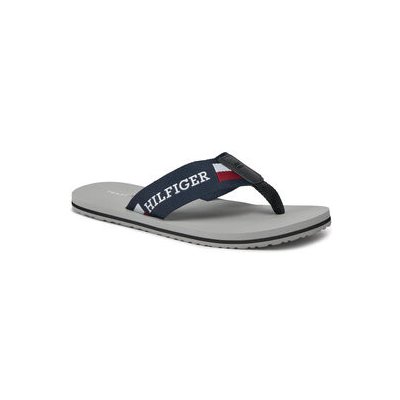 Tommy Hilfiger Corporate Monotype Beach Sandal Žabky FM0FM04913 Antique Silver – Hledejceny.cz