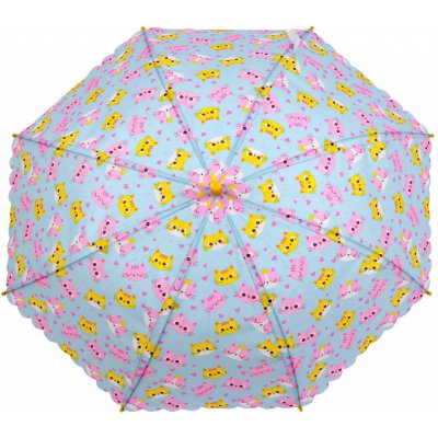 Dětský vystřelovací deštník duha, dino, raketa, kočka 1 modrá pomněnková kočka – Sleviste.cz
