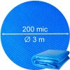Bazénová fólie Sparkly POOL Kruhová solární plachta na bazén 200mic - 3 m, modrá průhledná