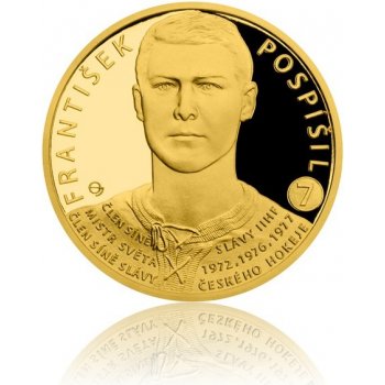 Česká mincovna Zlatá čtvrtuncová mince Legendy čs. hokeje František Pospíšil proof 7,78 g
