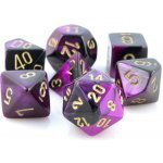Tlama games Sada 7 dvoubarevných perleťových kostek pro RPG Barva: fialová / černá – Zboží Živě