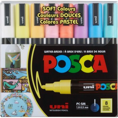 Posca Univerzální sada akrylátových popisovačů 1,8 - 2,5 mm Mix pastelových barev 8 kusů PC-5M – Zboží Mobilmania