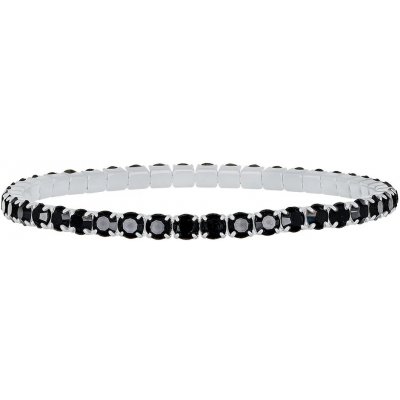 CRYSTalp Elastický tenisový náramek s černými Swarovski krystaly Aura 22270.JET.E – Zboží Dáma