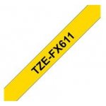 Brother TZE-FX611, černý tisk žlutý podklad 8 m x 6 mm – Zbozi.Blesk.cz
