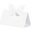 Svatební jmenovka PartyDeco Jmenovka na stůl s vyřezávaným motýlkem bílá 10 ks