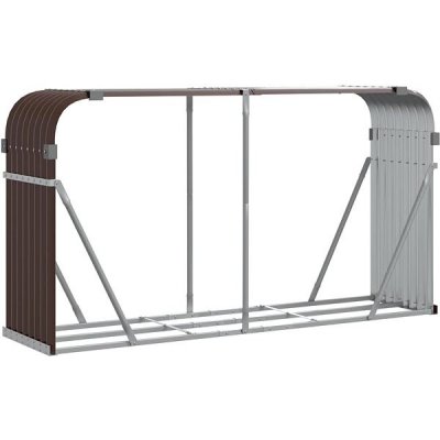 Shumee Dřevník pozinkovaná ocel 180 x 45 x 100 cm hnědý – HobbyKompas.cz