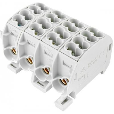 Eleman Svorkovnice rozbočovací HLAK 25//4 C 4L, 152A, 4pól., CU, IP20, šedá, na DIN 1004210 – Sleviste.cz