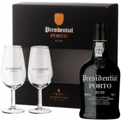 Porto Presidential Ruby 19% 0,75 l (dárkové balení 2 sklenice)