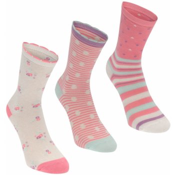 Crafted YG 3pk DesignSock Ch73 Pink Teal White