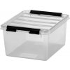 Archivační box a krabice SMARTSTORE Úložný box Classic 2, průhledný, plast, 2 l, černé úchytky, SMARTSTORE 3521070 223765