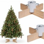Lebula - Dřevěný stojan na vánoční stromek v bílé barvě – Zboží Dáma