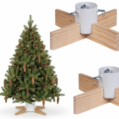 Lebula - Dřevěný stojan na vánoční stromek v bílé barvě – Zboží Dáma