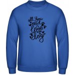 AWDis mikina Nápis All you need is love and a Dog královská modrá – Sleviste.cz