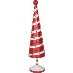 Bílo-červená kovová dekorace vánoční stromek Christmas Tree L - Ø 13*49 cm - Clayre & Eef – Hledejceny.cz