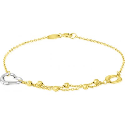 Gemmax Jewelry zlatý řetízkový s přívěskem srdce GLBCN183475