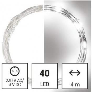Emos D3AC02 LED vánoční nano řetěz stříbrný