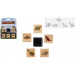 Teddies Razítka dřevěná 5 1 s poduškou dinosauři 3x3cm na kartě – Zboží Dáma