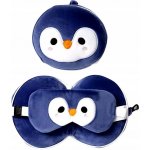 Relaxeazzz cestovní polštář & maska na oči Tučňák – Zboží Mobilmania