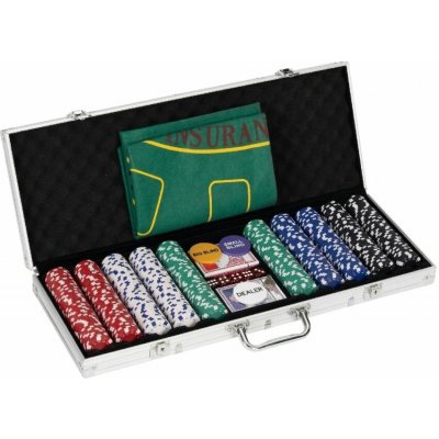 MultiStore Sada na blackjack poker s 500 žetony, 2 balíčky karet, kostkami, hrací podložkou a přepravním pouzdrem – Zbozi.Blesk.cz