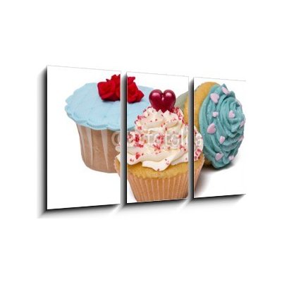 Obraz 3D třídílný - 90 x 50 cm - original and creative cupcake designs originální a kreativní design košíčku – Zboží Mobilmania