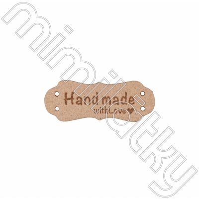 Nášivka handmade with love ozdobná koženka starorůžová – Zboží Dáma