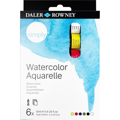 Daler Rowney Simply Watercolour Sada akvarelových barev 6x12ml – Hledejceny.cz
