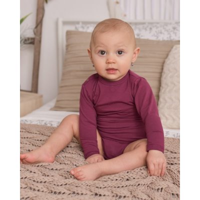 JOŽÁNEK Dětské body s dlouhým rukávem cyklámen – Zboží Dáma
