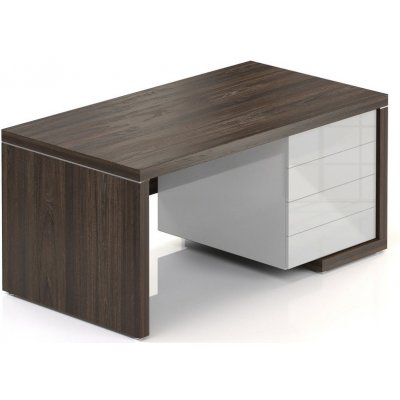 Rauman Lineart 160 x 85 cm + levý kontejner jilm tmavý / bílý – Sleviste.cz