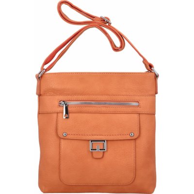 Stylová dámská koženková crossbody Fela oranžová