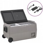 vidaXL Chladicí box s kolečky a adaptérem černý a šedý 50 l PP a PE [3154639] – Sleviste.cz