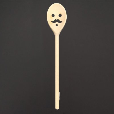 AMADEA Dřevěná vařečka s obličejem, masivní dřevo, délka 30 cm – Zboží Dáma