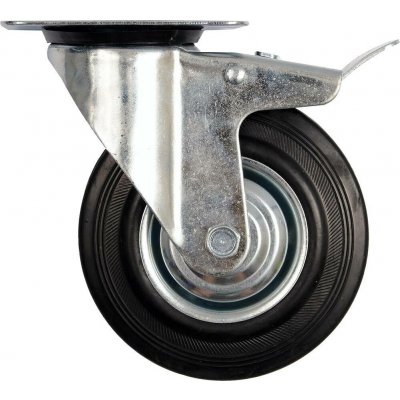 Kolečko otočné s brzdou, gumové 150kg 200/46/235mm – Sleviste.cz